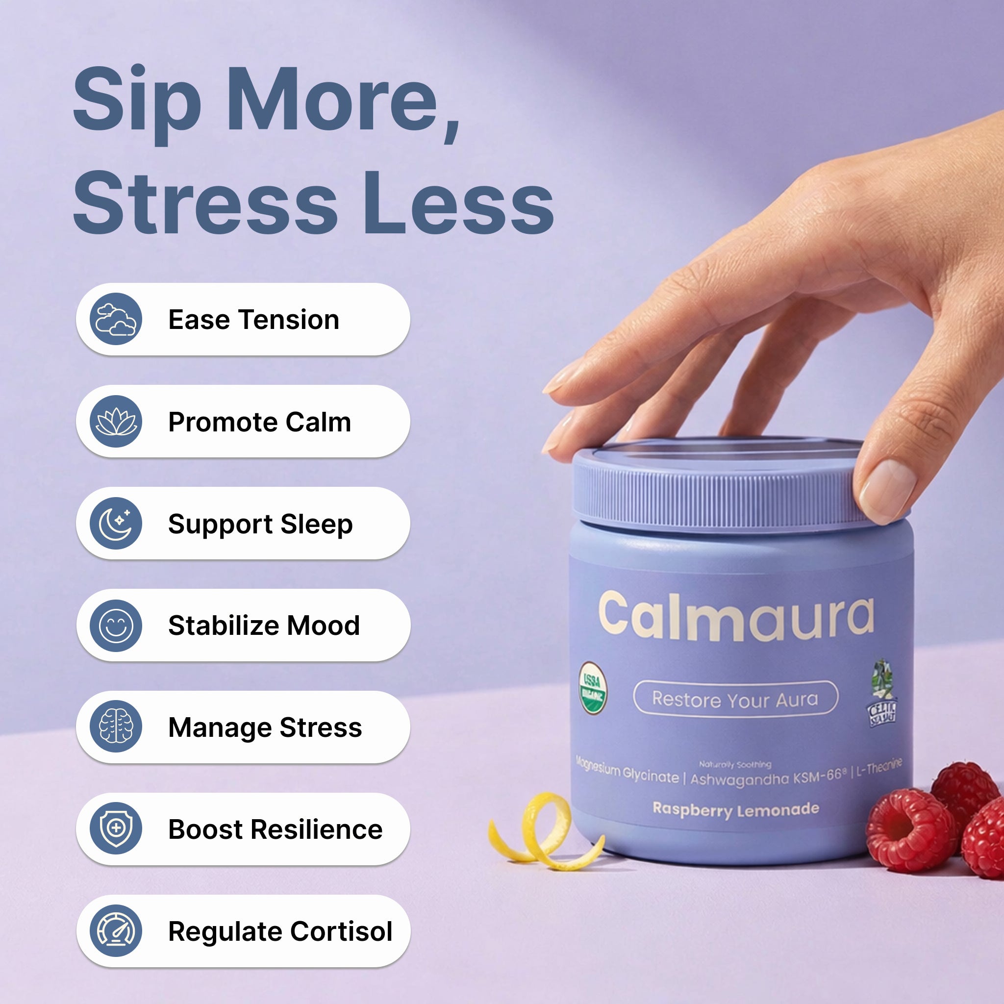 Calmaura Organic Drink Mix with Celtic Sea Salt®